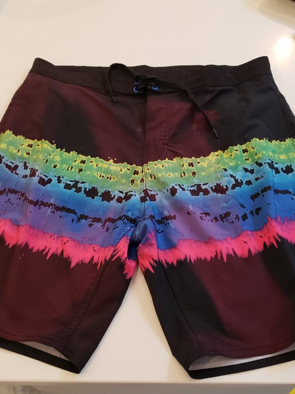 Burnside Multi Color Quick Dry Board Short with attached bottle opener/comb